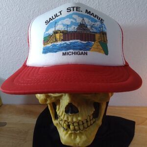 Vintage Sault Saint Marie Michigan Snap Back Trucker Hat